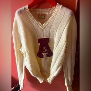 VINTAGE 40s VARSITY CHEERLEADER CROPPED DISTRESSED SWEATER McGregor Sportswear S
